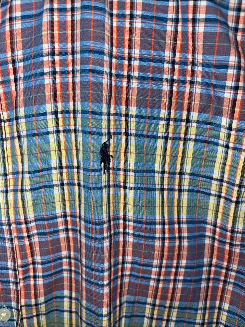 NWOT Ralph Lauren plaid short sleeve button down shirt L 16/18
